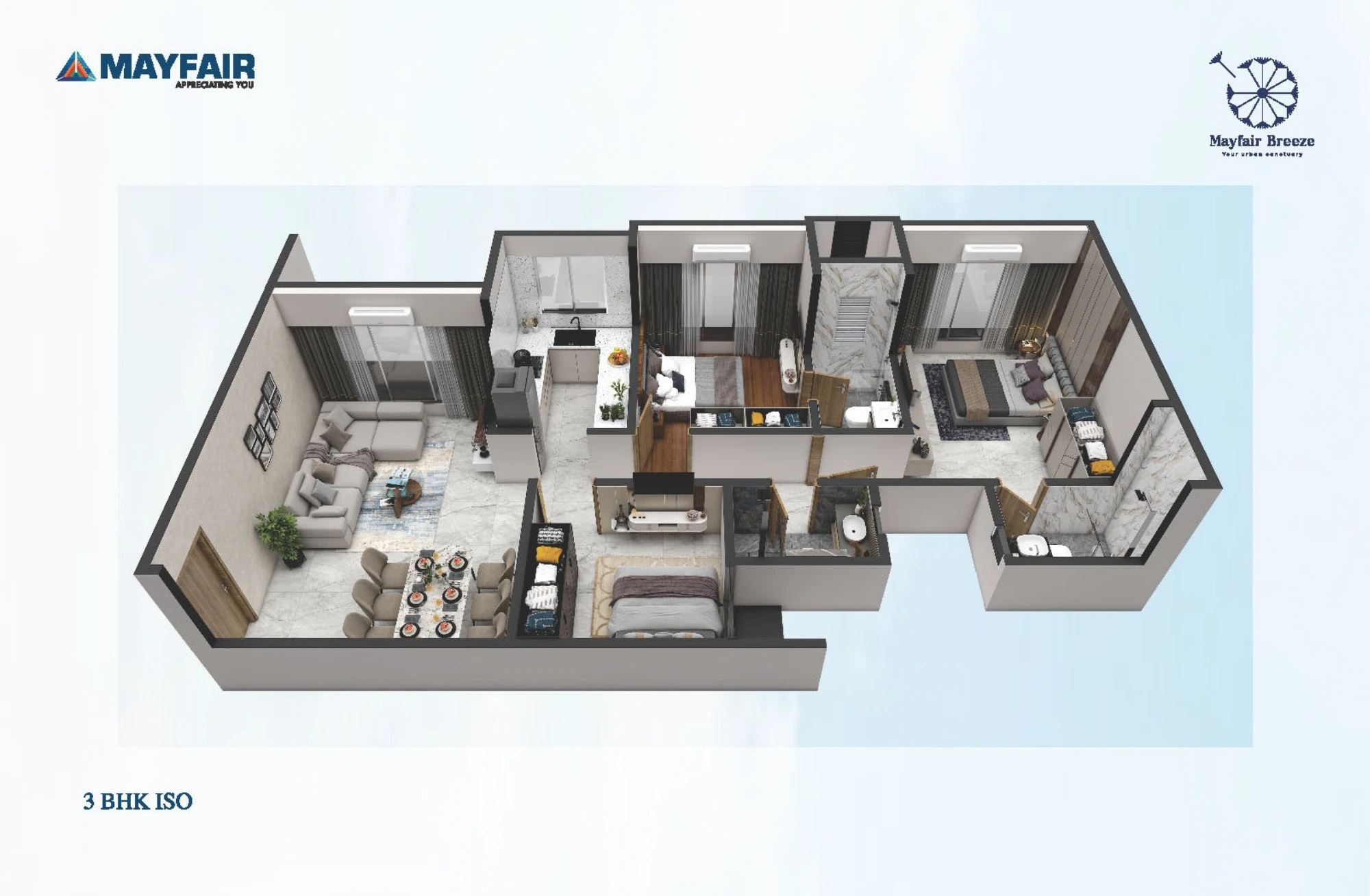 Mayfair Aranya 3 BHK Floor Plan